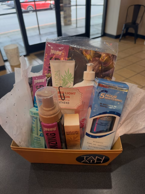 🚨 LAST CHANCE! 🚨  This is your last chance to complete our Self-Care Bingo! 💛  It’s super easy—just get a bingo, tag us in your story, and you’ll be entered to win this self-care basket FULL of goodies! ✨  Tan Athens + Wellness 
📍 West Broad Shopping Center 
📞 706-850-7077