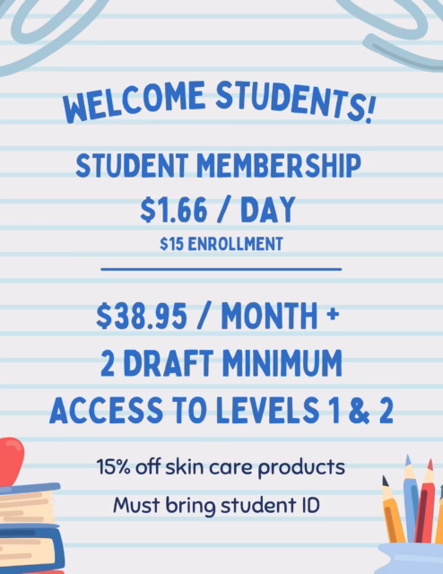 📚 Back-to-school glow starts here! ✨  High school and college students, this one’s for you! 🤍 Get access to our Student Membership for just $38.95/month with a $15 enrollment and enjoy unlimited access to Levels 1 & 2 plus 15% off skincare products.  🎓 Just bring your valid student ID to sign up!  Stop by, get glowing, and kick off the school year feeling your best. ✨  Tan Athens + Wellness
📍 West Broad Shopping Center 
📞 706-850-7077